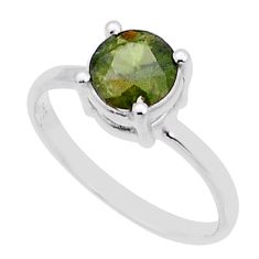 1.78cts faceted natural sphene (titanite) 925 silver ring jewelry size 6.5 y1761