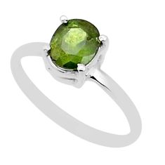 2.56cts faceted natural sphene (titanite) 925 silver ring jewelry size 8.5 y1768