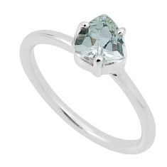 1.02cts faceted natural white topaz 925 sterling silver ring size 5.5 n33558