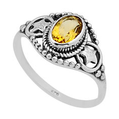 1.42cts faceted natural yellow citrine 925 sterling silver ring size 7 n54683