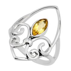 1.90cts faceted natural yellow citrine 925 sterling silver ring size 7 y46078