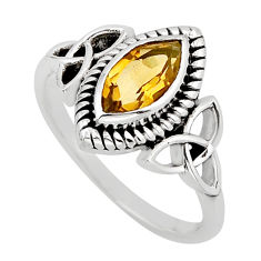 2.57cts faceted natural yellow citrine 925 sterling silver ring size 7 y80946