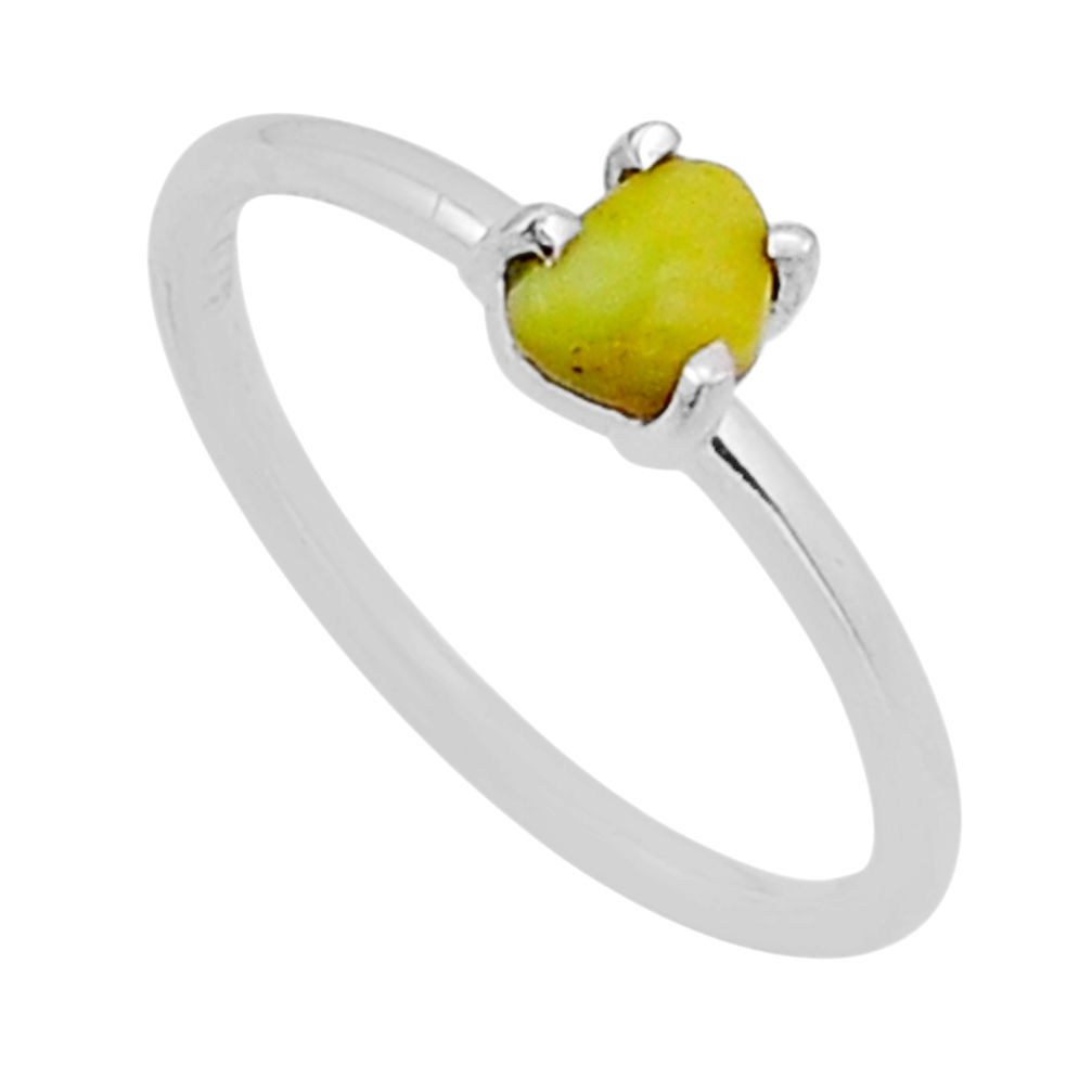 0.61cts faceted palomino turquoise fancy sterling silver ring size 5.5 n53114