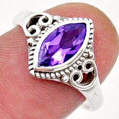 2.58cts feceted natural purple amethyst 925 sterling silver ring size 7.5 y25073