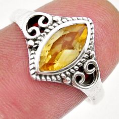 2.39cts feceted natural yellow citrine 925 sterling silver ring size 7 y25068