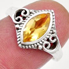 2.38cts feceted natural yellow citrine 925 sterling silver ring size 6.5 y25069