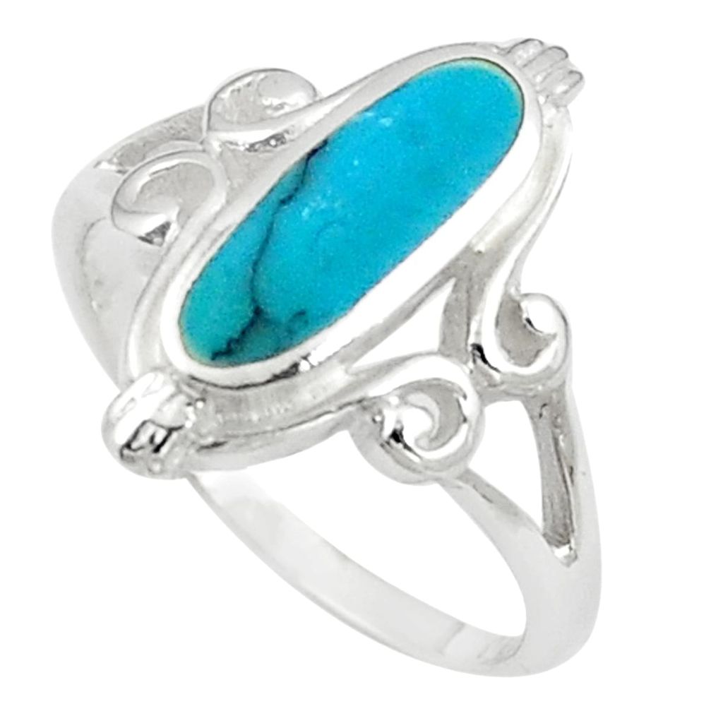 3.48gms fine blue turquoise enamel 925 sterling silver ring size 7 a91969 c13543