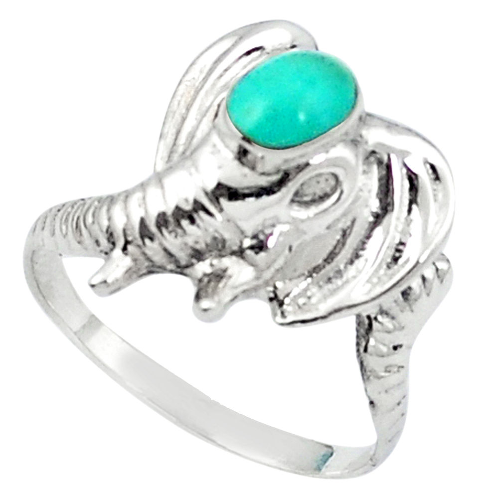 Fine green turquoise 925 sterling silver ring jewelry size 5.5 c11895