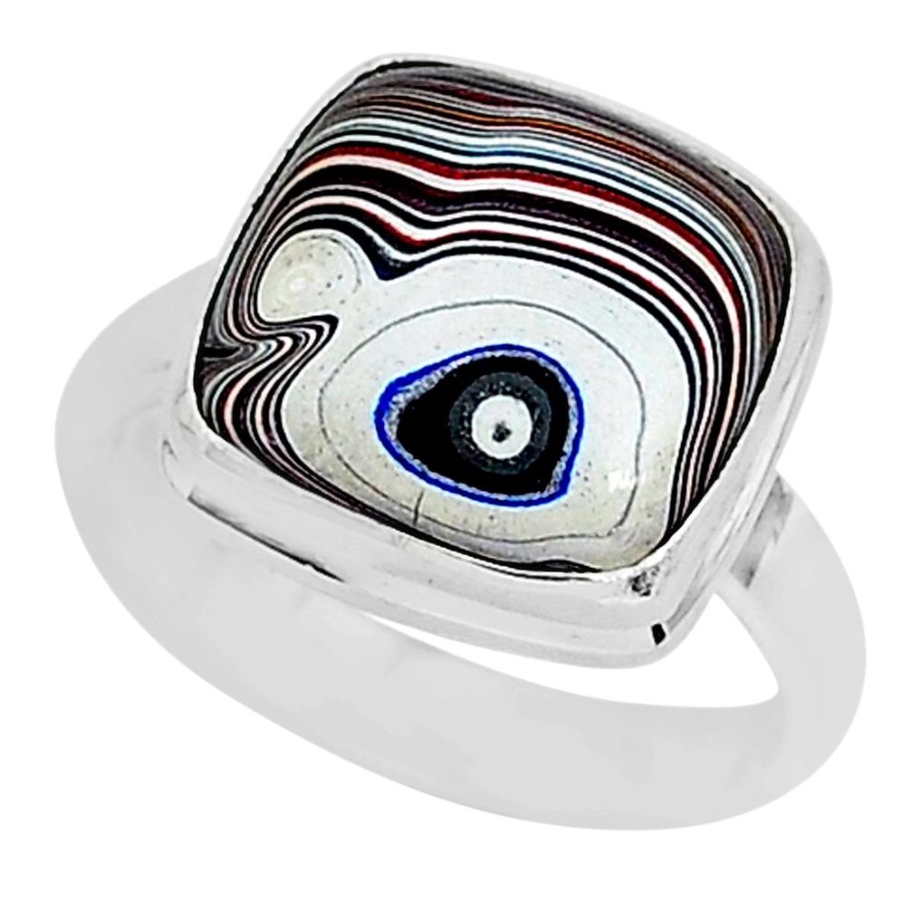 8.05cts fordite detroit agate 925 silver solitaire ring jewelry size 8.5 r92783