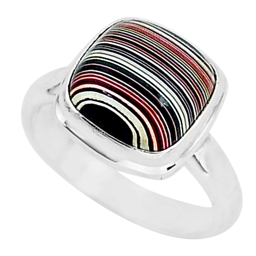4.61cts fordite detroit agate 925 silver solitaire handmade ring size 6.5 r92825