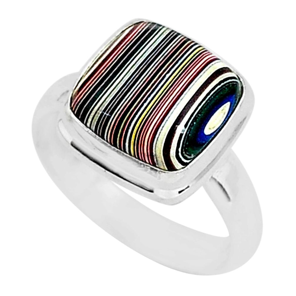 4.26cts fordite detroit agate 925 silver solitaire handmade ring size 6.5 r92835