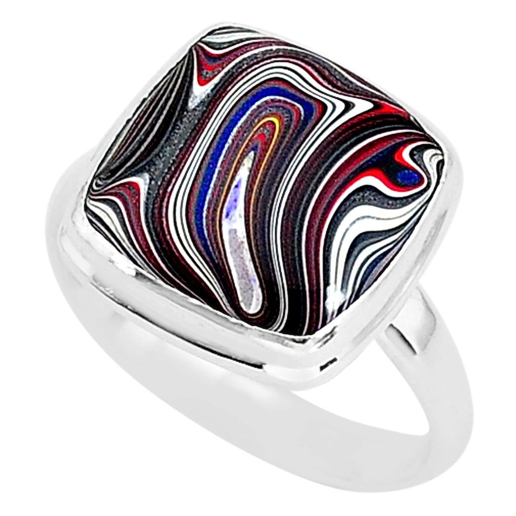 6.83cts fordite detroit agate 925 silver solitaire handmade ring size 10 r92802