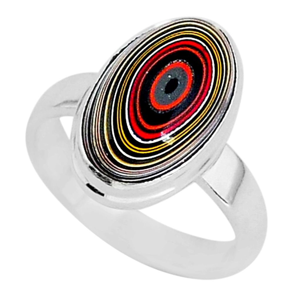 5.43cts fordite detroit agate 925 silver solitaire handmade ring size 6 r92810