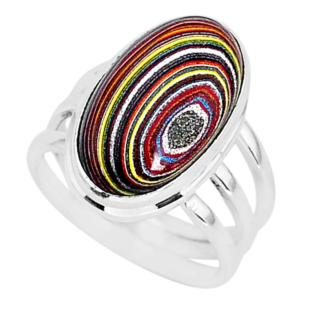 8.31cts fordite detroit agate 925 silver solitaire ring jewelry size 7 r92798