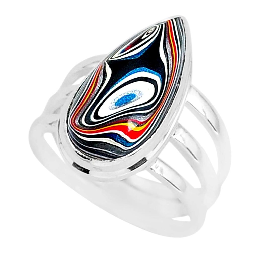 7.54cts fordite detroit agate 925 silver solitaire ring jewelry size 7 r92800