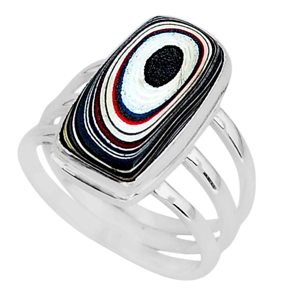 6.57cts fordite detroit agate 925 silver solitaire handmade ring size 7 r92807
