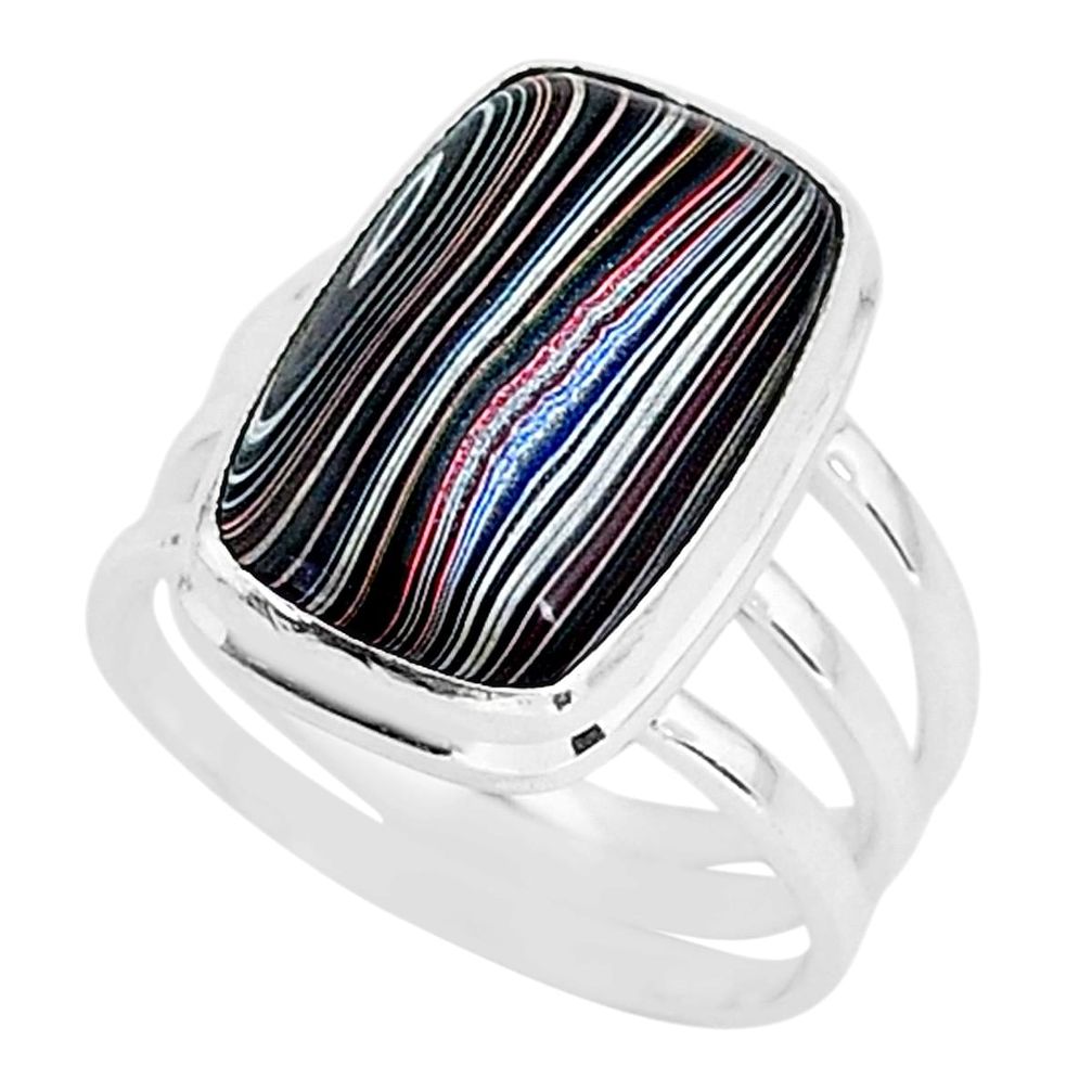 8.55cts fordite detroit agate 925 silver solitaire handmade ring size 7 r92816