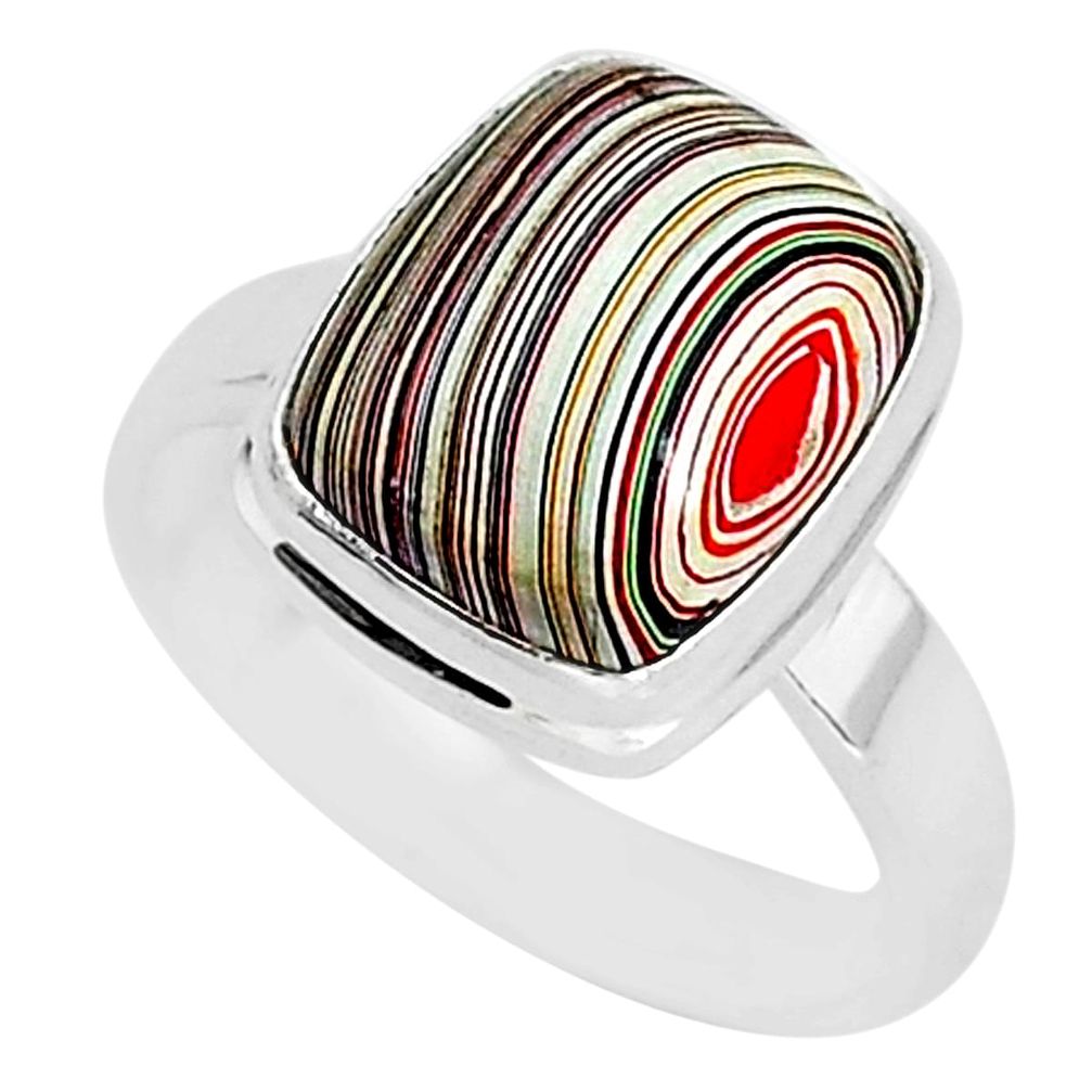 4.70cts fordite detroit agate 925 silver solitaire handmade ring size 7 r92829