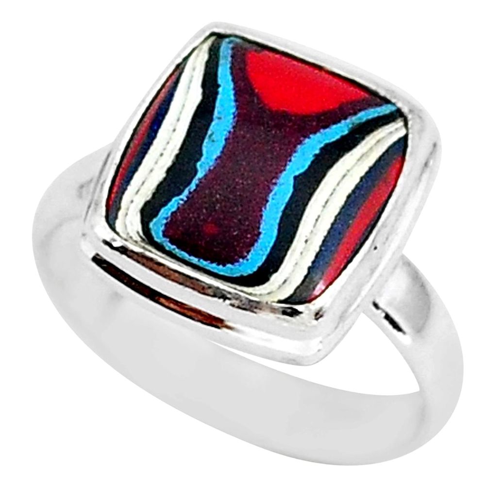 4.63cts fordite detroit agate 925 silver solitaire handmade ring size 7 r92894