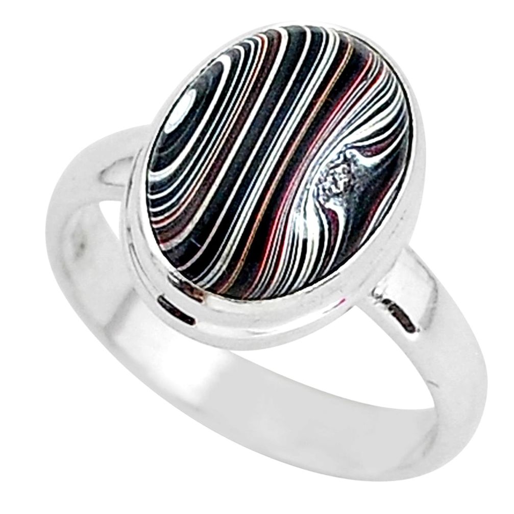 4.43cts fordite detroit agate 925 silver solitaire handmade ring size 7 r92900