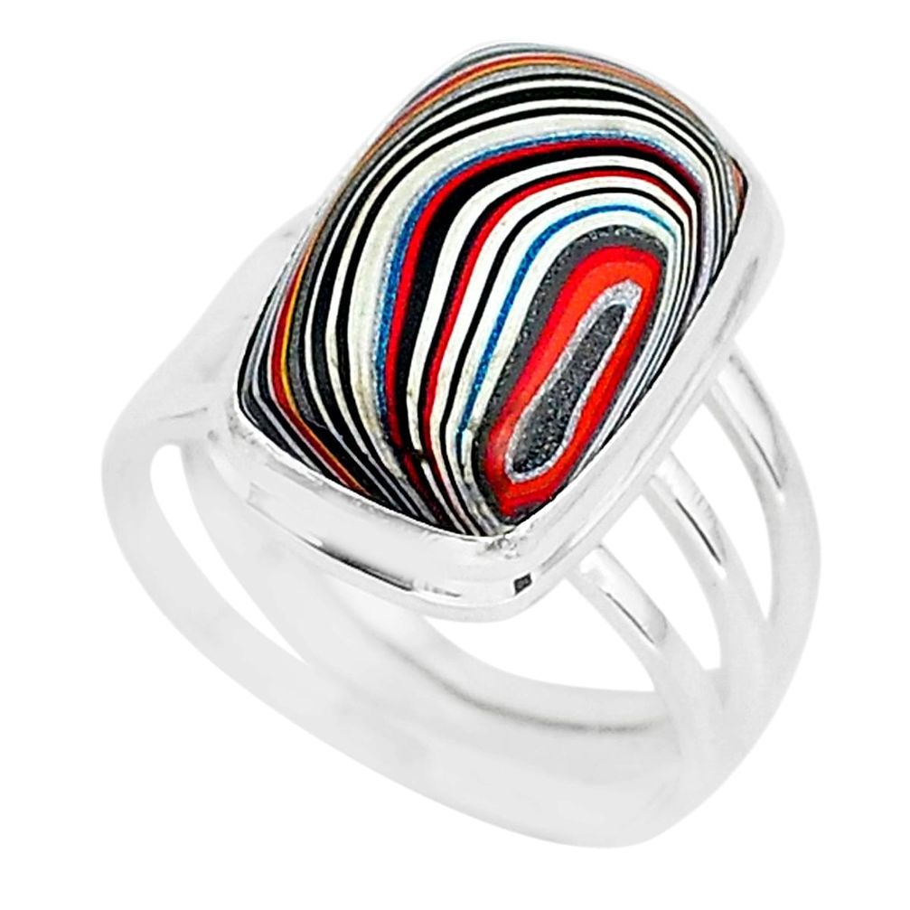 8.92cts fordite detroit agate 925 silver solitaire ring jewelry size 8 r92793