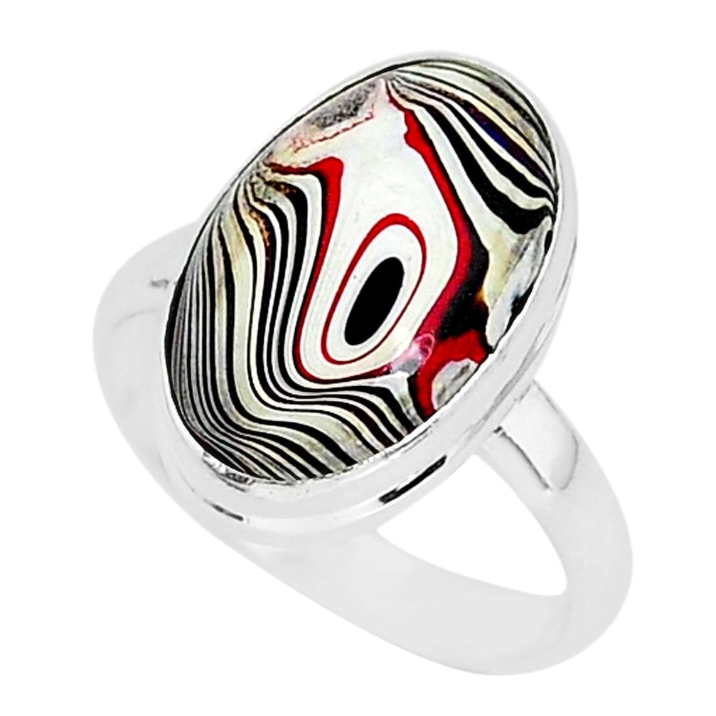 6.85cts fordite detroit agate 925 silver solitaire ring jewelry size 8 r92794