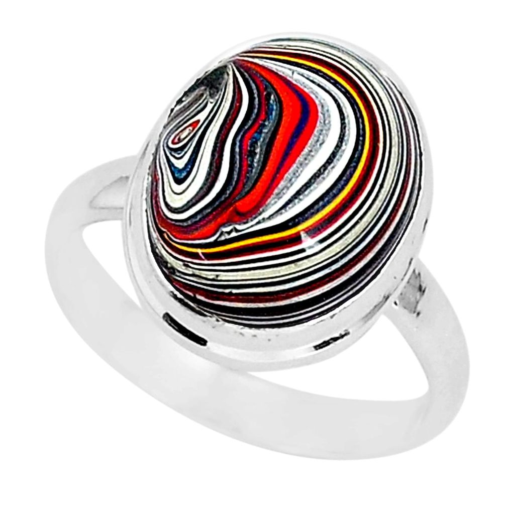 11.73cts fordite detroit agate 925 silver solitaire ring jewelry size 9 r92789