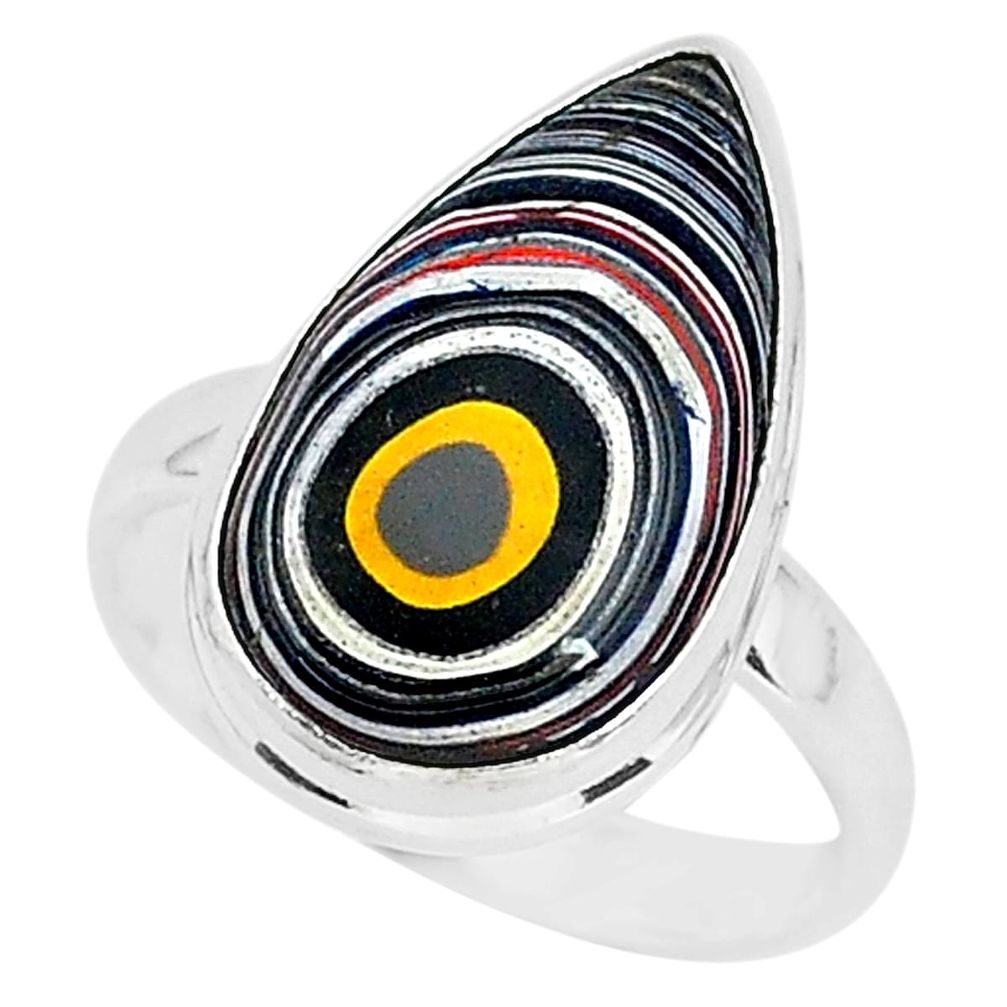 8.73cts fordite detroit agate 925 silver solitaire ring jewelry size 9 r92790