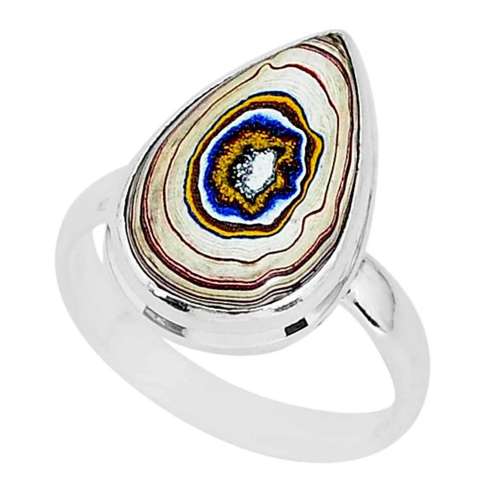 7.67cts fordite detroit agate 925 silver solitaire ring jewelry size 9 r92796