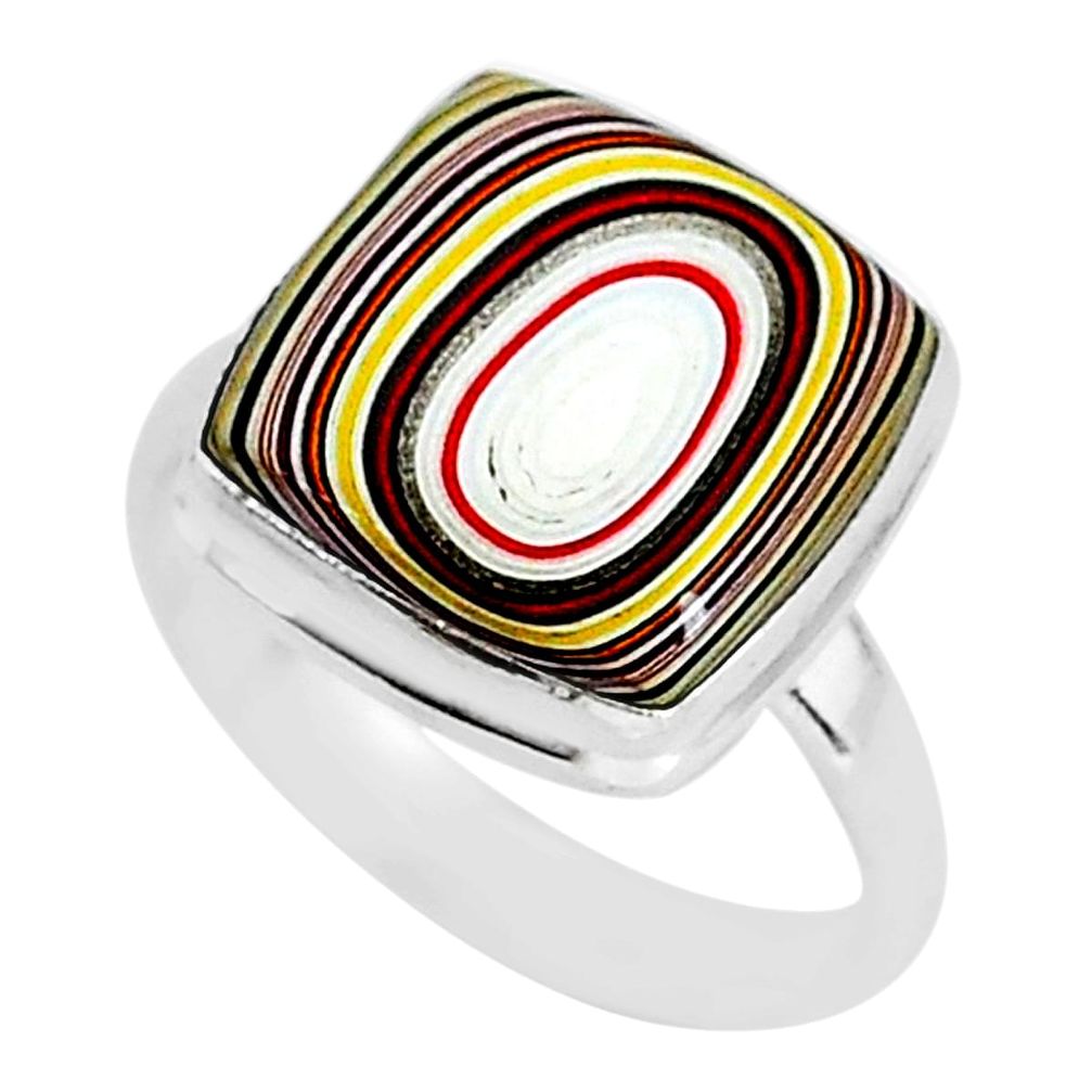 6.83cts fordite detroit agate 925 silver solitaire handmade ring size 9 r92813