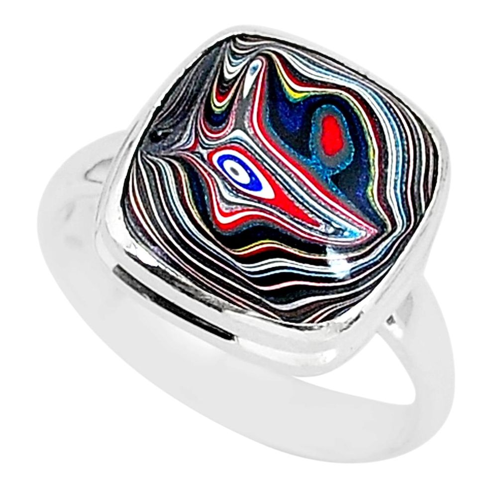 7.60cts fordite detroit agate 925 silver solitaire handmade ring size 9 r92833
