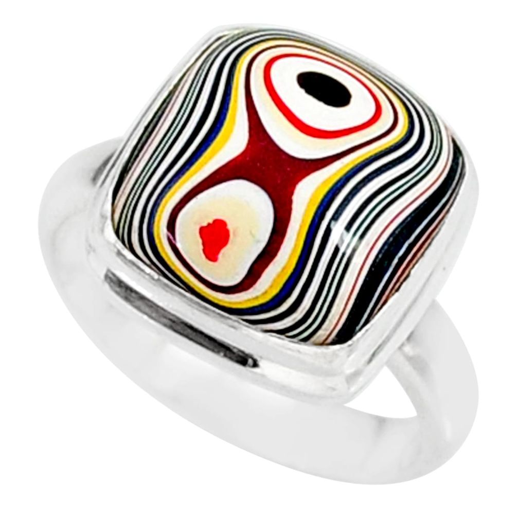 6.74cts fordite detroit agate 925 sterling silver ring jewelry size 7 r88508