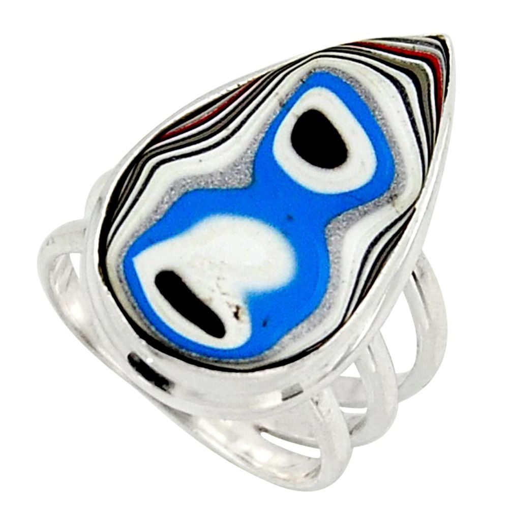 11.07cts fordite detroit agate 925 sterling silver solitaire ring size 5 d47426