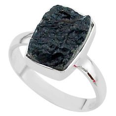 5.38cts freedom stone natural tektite 925 sterling silver ring size 9.5 t14390