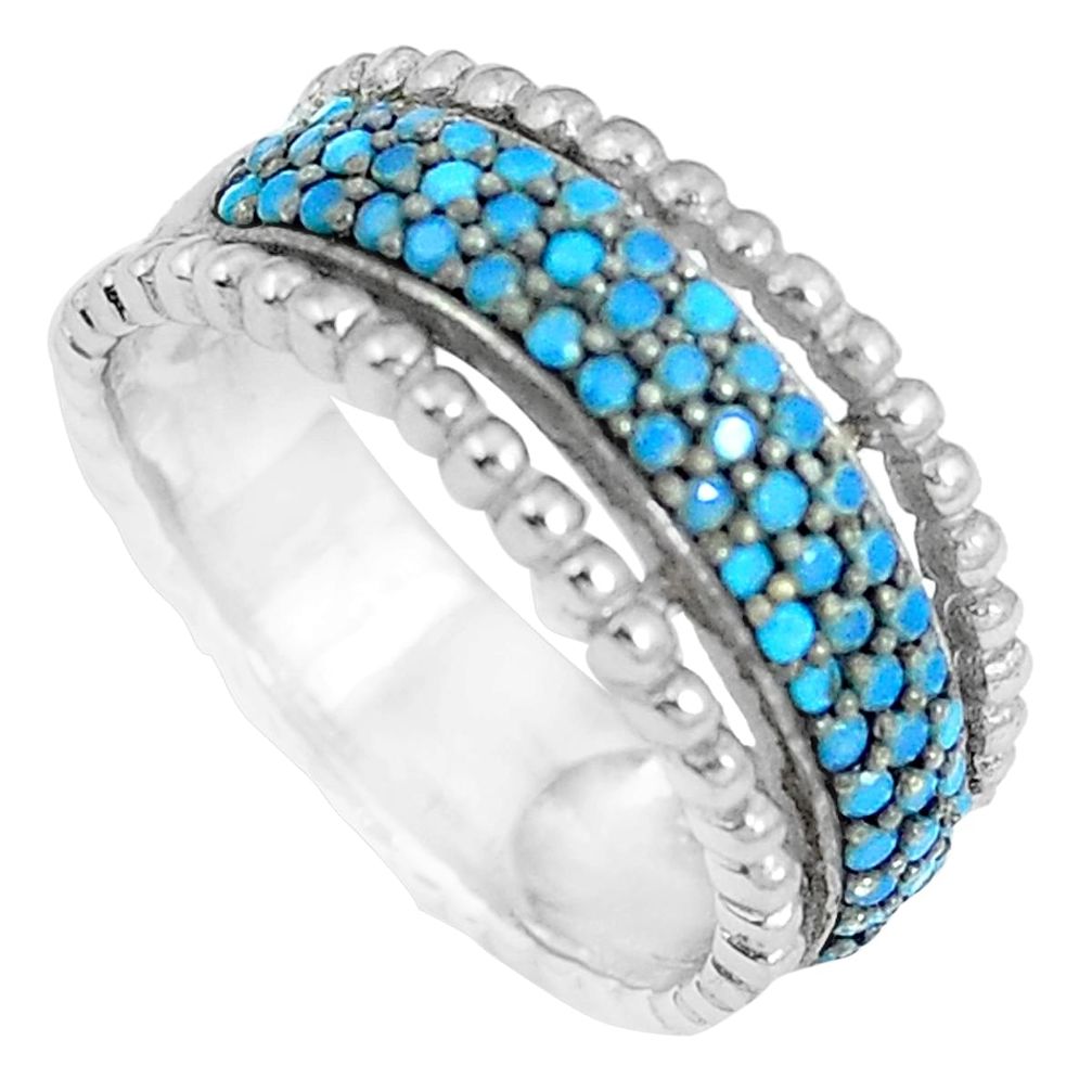 Gemstones infinity band 925 sterling silver eternity ring size 5.5 c23530