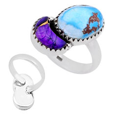 Golden hills turquoise copper turquoise 925 silver adjustable ring size 8 n53328