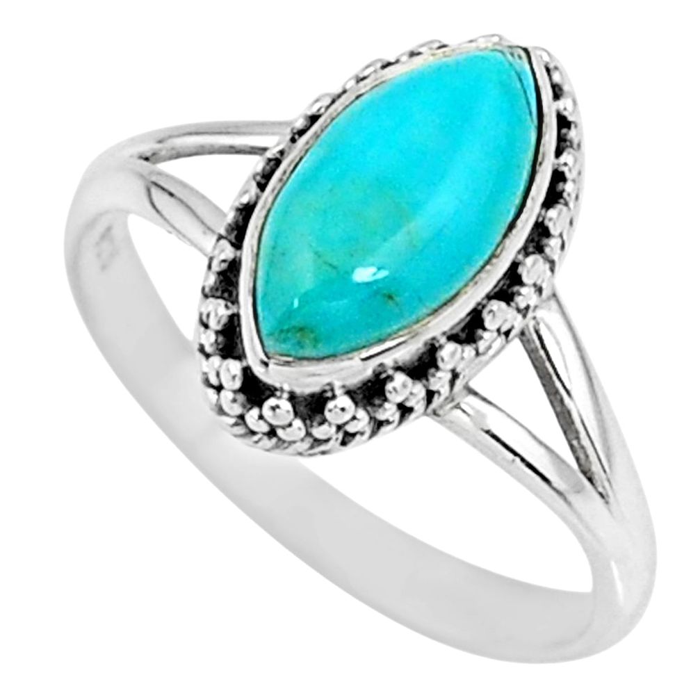 2.42cts green arizona mohave turquoise 925 silver solitaire ring size 8 r57412
