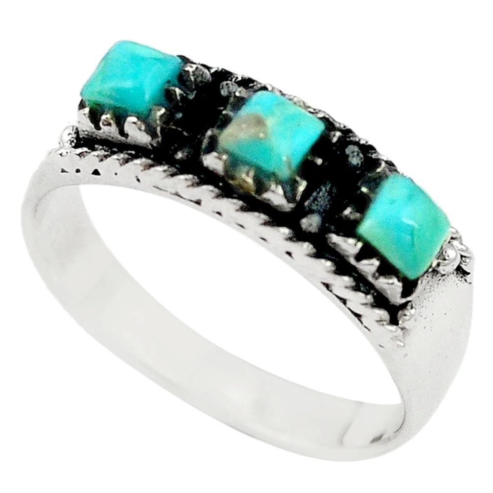 Green arizona mohave turquoise 925 sterling silver ring size 9.5 c11481