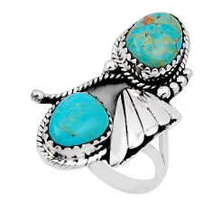 8.98cts green arizona mohave turquoise 925 sterling silver ring size 7.5 n33511