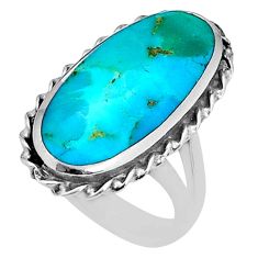 7.43cts green arizona mohave turquoise 925 sterling silver ring size 7 c28346