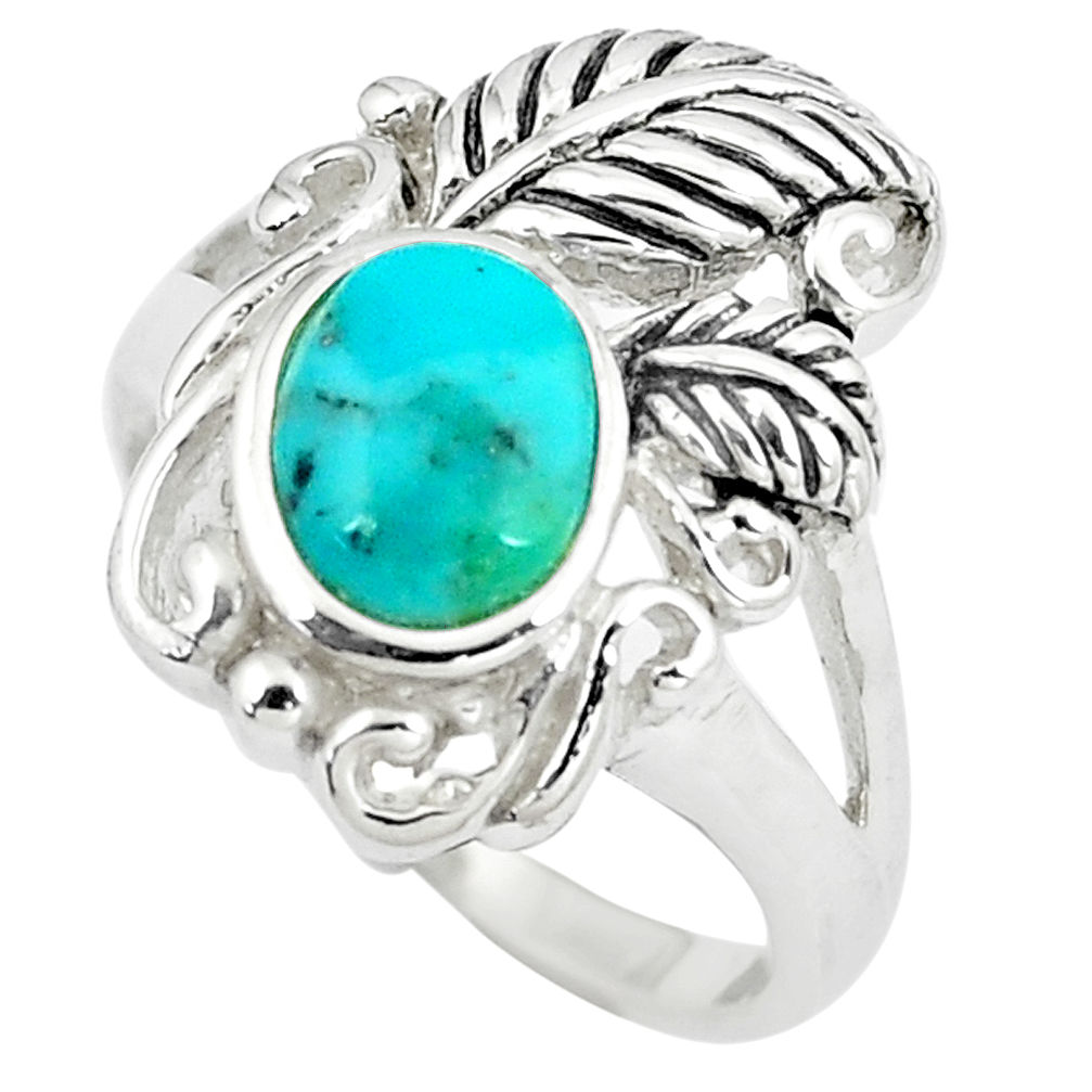 LAB 2.81cts green arizona mohave turquoise 925 sterling silver ring size 8 c10642