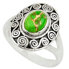 Clearance Sale- 2.01cts green copper turquoise 925 silver solitaire ring jewelry size 8 r40929