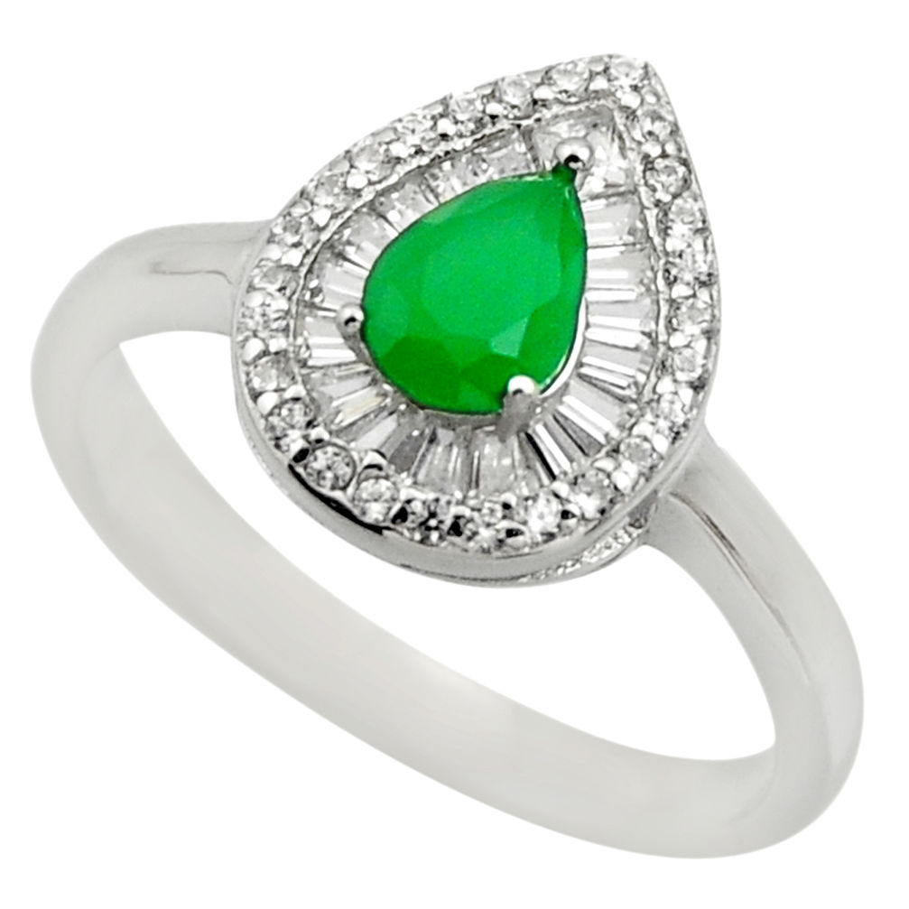 4.42cts green emerald (lab) topaz 925 sterling silver ring jewelry size 9 c10022