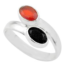 2.42cts halloween natural cornelian onyx silver adjustable ring size 7 t57680