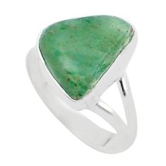 5.48cts heart chakra natural aventurine 925 sterling silver ring size 6.5 u46675