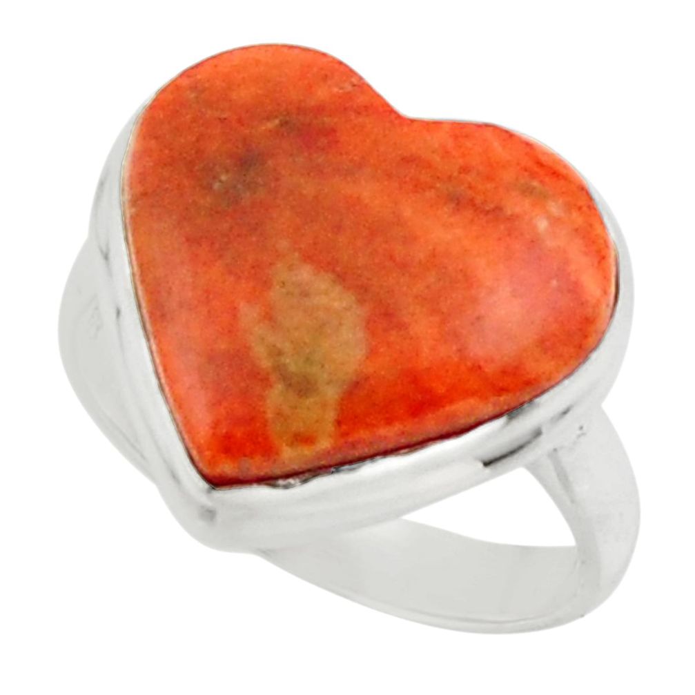 10.78cts heart copper turquoise 925 sterling silver ring jewelry size 7 r44053