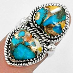 12.04cts heart spiny oyster arizona turquoise 925 silver ring size 6 u82134