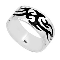 6.02gms indonesian bali style solid 925 silver band ring jewelry size 8.5 n49929
