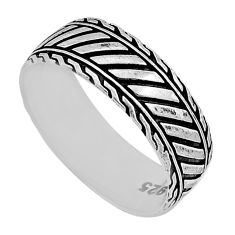 6.02gms indonesian bali style solid 925 silver band ring jewelry size 8.5 n49991