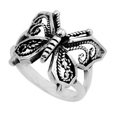 4.02gms indonesian bali style solid 925 silver butterfly ring size 5.5 n50421